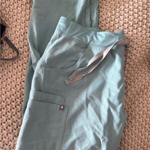 Figs Women's Teal Kade pant. Medium.